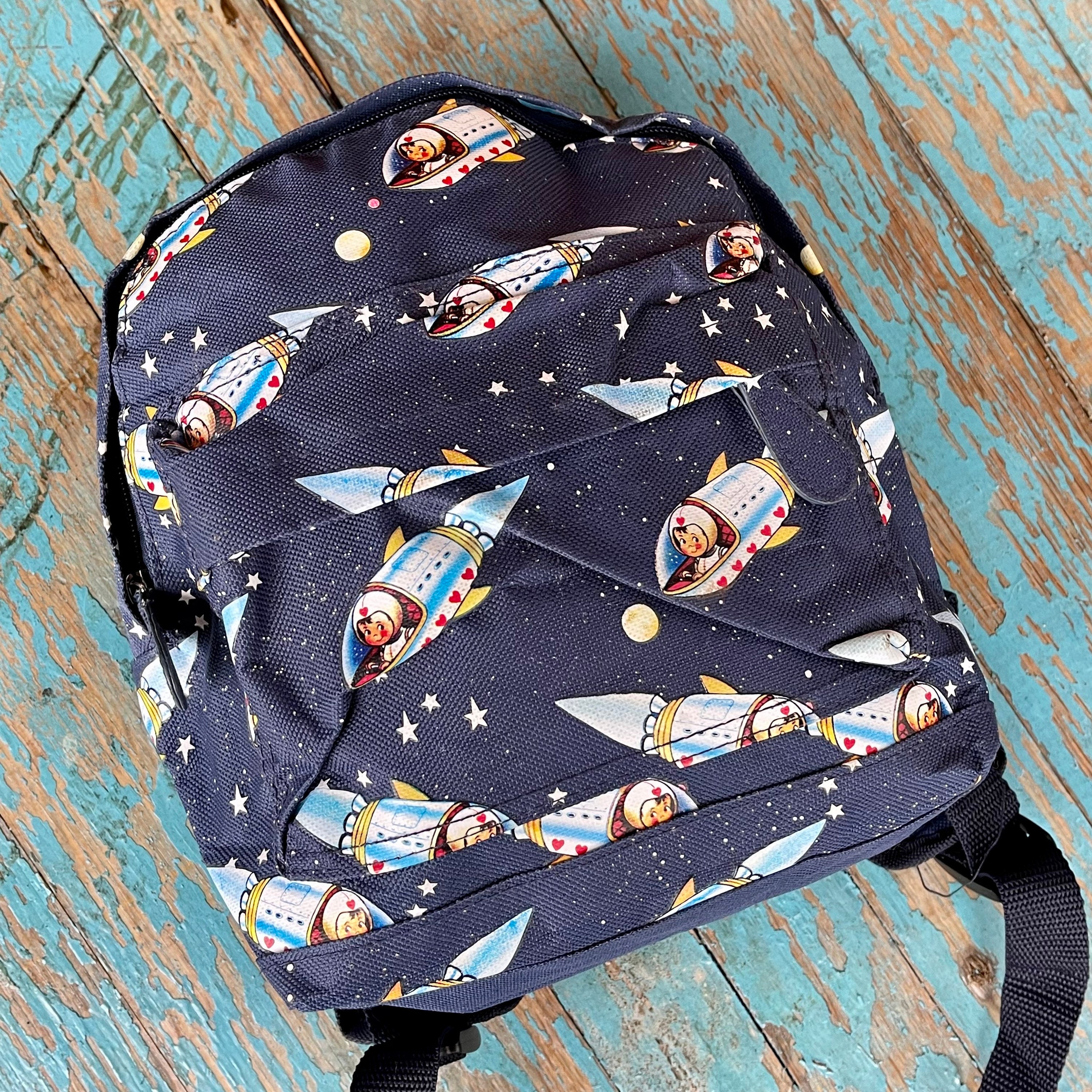 Rex London Mini Backpack With Vintage Style Kitsch Space Rockets Spaceman Etsy UK