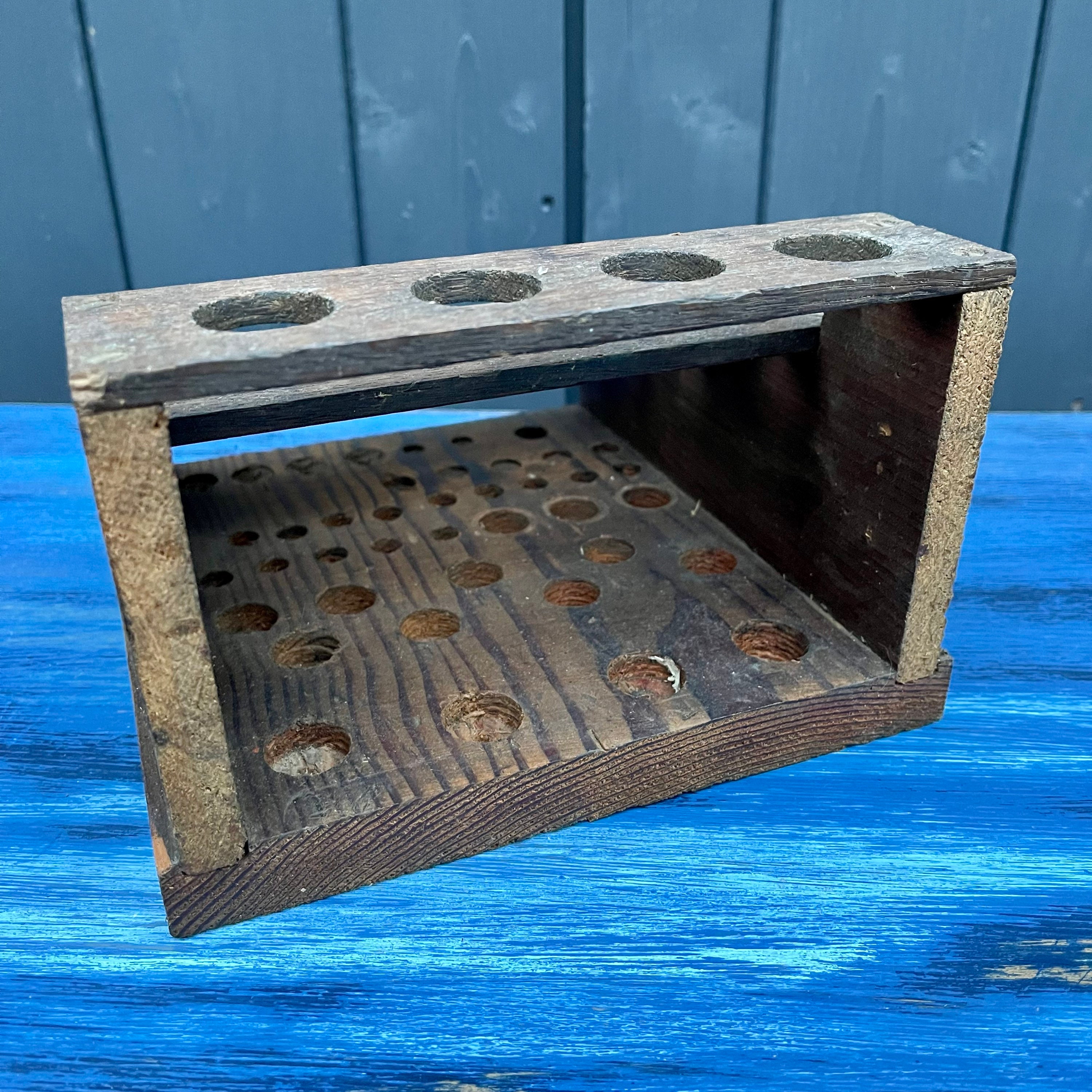 Vintage Handmade Wooden Drill Bit Holder Holds 40 Bits. Barn Etsy