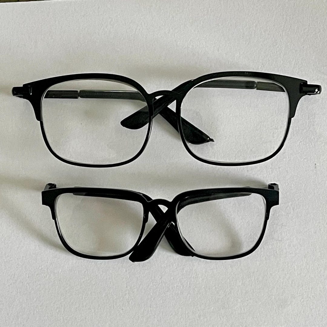 Miniature Doll, Bear Wireframe Glasses. 9cm or 7cm. Choose Your Style ...