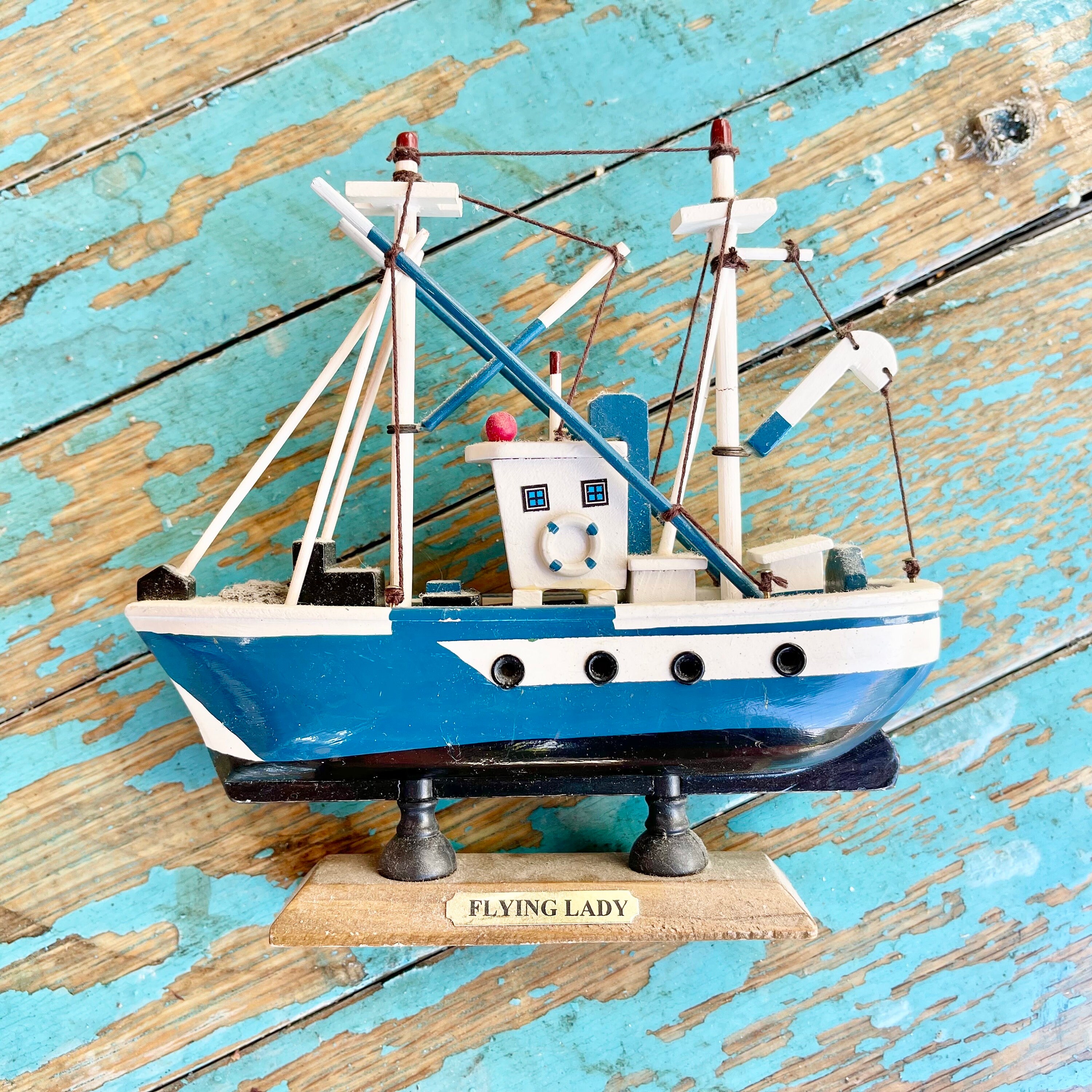 Small Fishing Boat Figurine 
