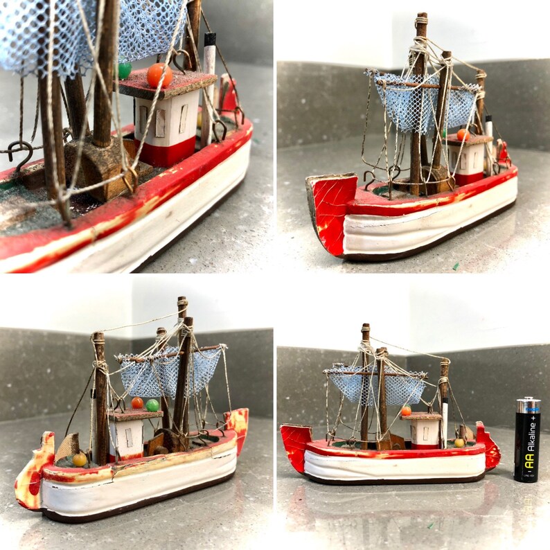 7 Vintage Miniatur Holzboote. | Etsy