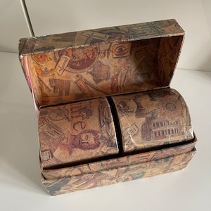 Paper Mache Window Book Box, Kraft Sewing, Junk Journal Kit, Bell