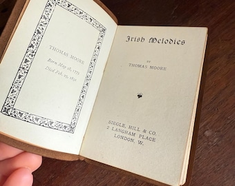 Vintage miniature book. Irish Melodies by Thomas Moore