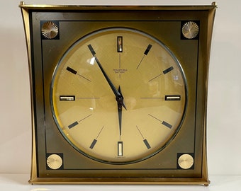 Midcentury Tempora square battery operated clock