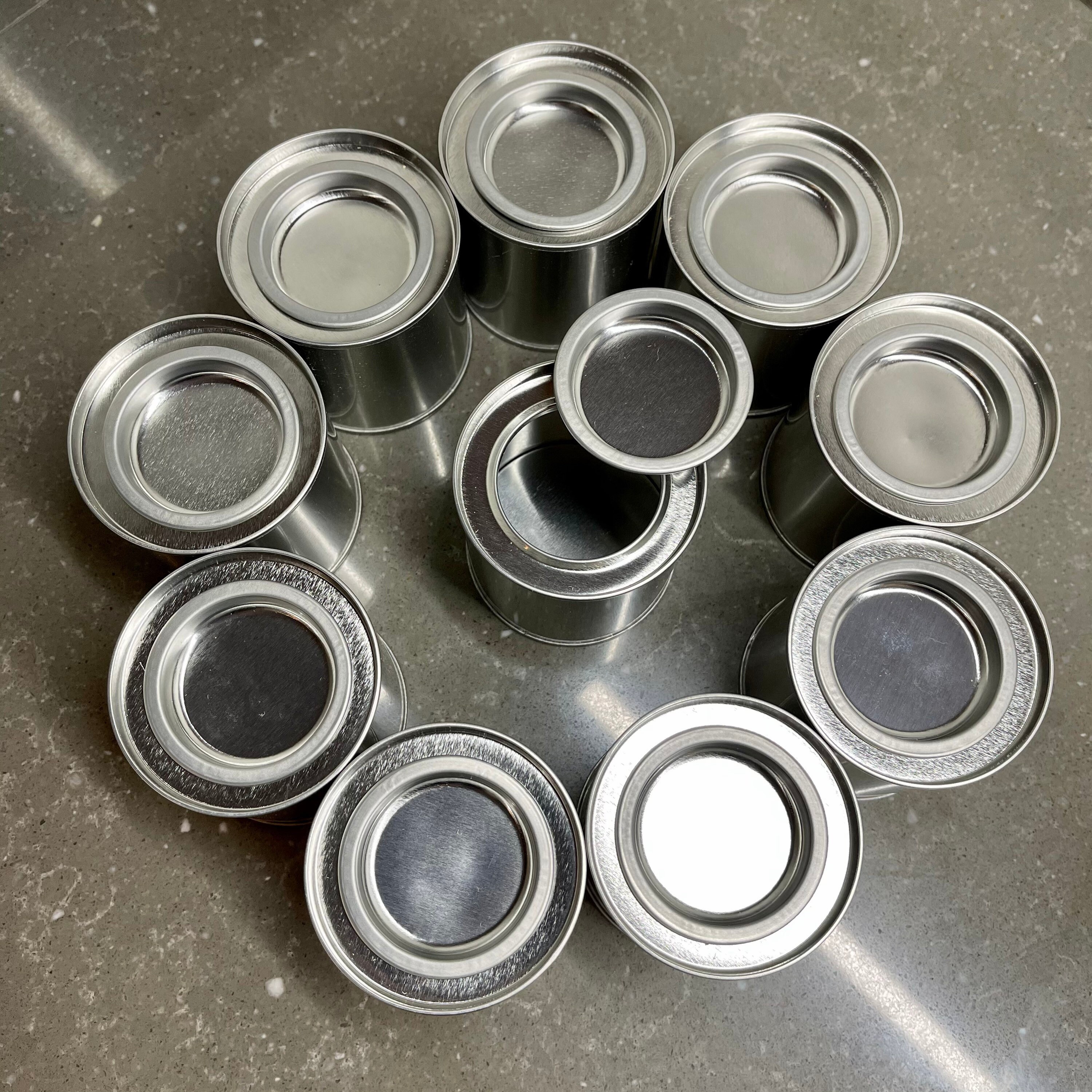 10 aluminium empty paint cans with lever lid. 60x60mm. 125ml Etsy