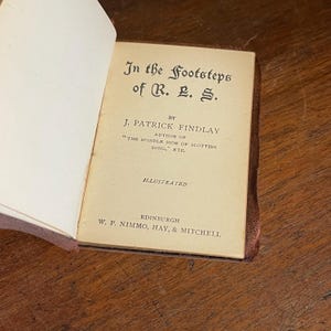 Vintage miniature book. In the Footsteps of R.L.S, c1900