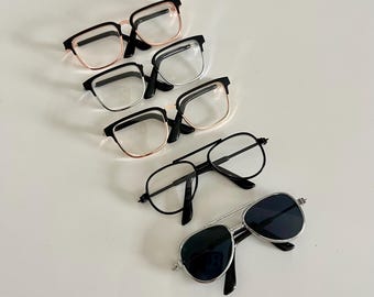 Miniature doll, bear wireframe glasses, aviator sunglasses, 67mm. Choose your colour