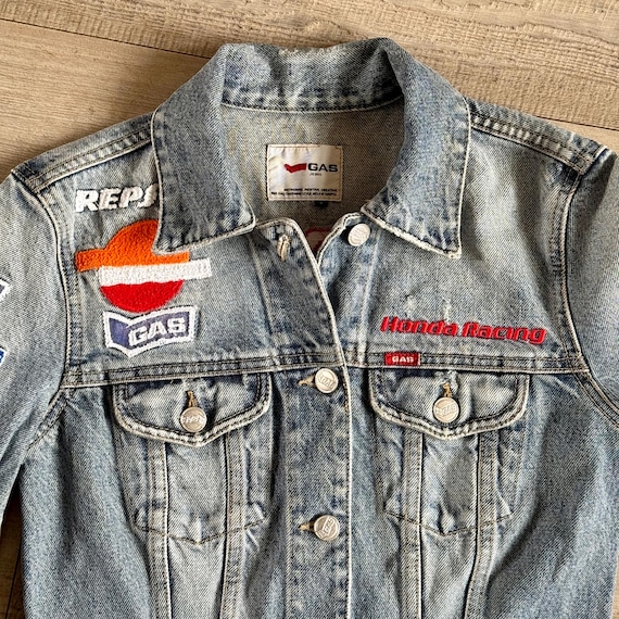 Women's Repsol Honda Gas Denim Jacket. Size Small. UK 8-10