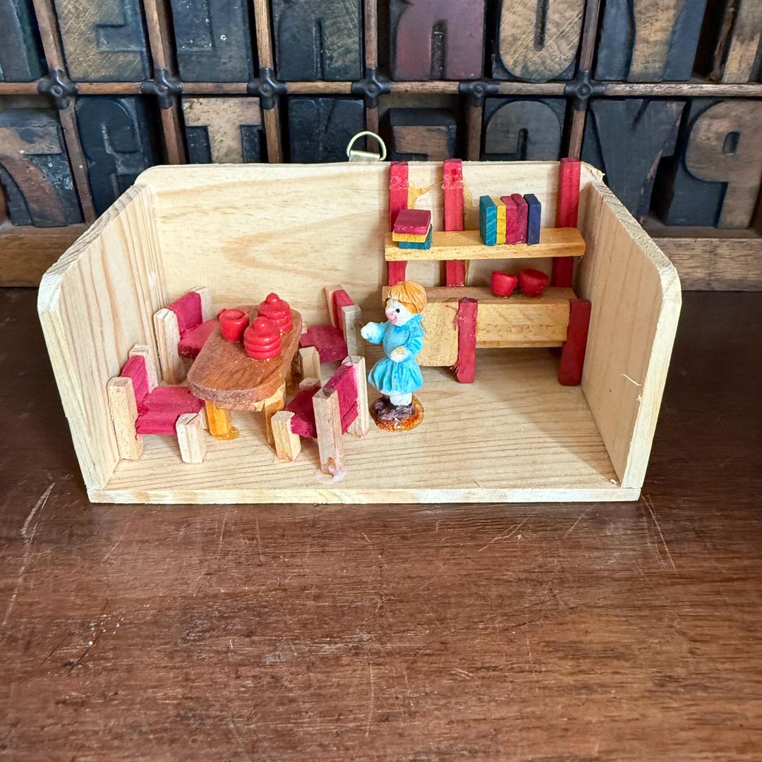 Shadow Boxing Kitchen Miniature Wooden Shadow Box. Kitchen Diorama - Etsy