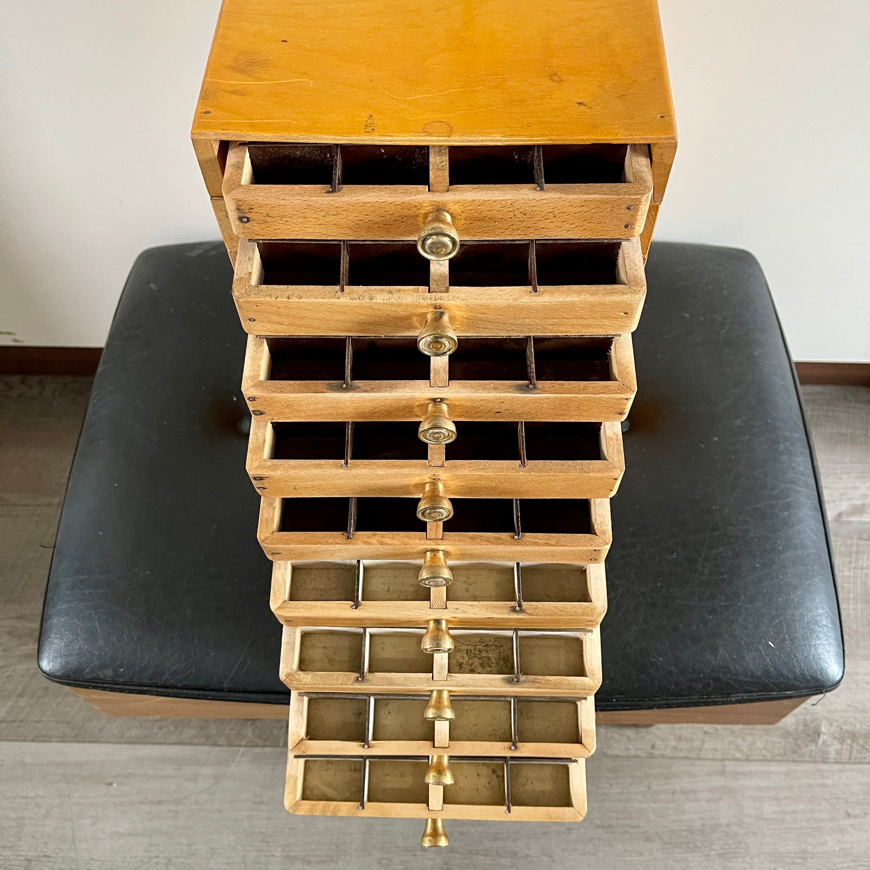 Pequeño gabinete de impresora vintage con 9 cajones 36 | Etsy