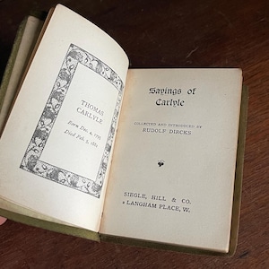 Vintage miniature book. Sayings of Carlyle, c1900
