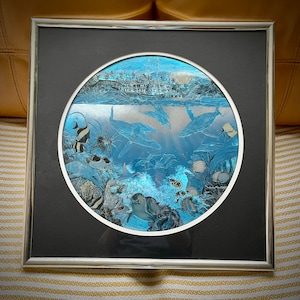 Vintage Christian Riese Lassen Dufex Print: Marine Life Hologram Art