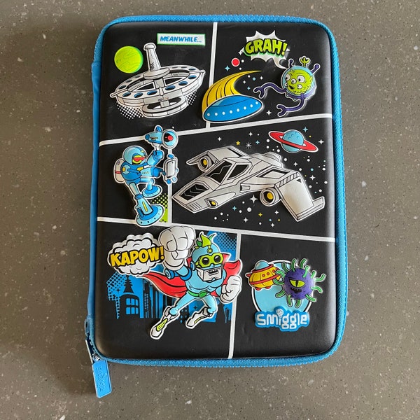 Genuine Smiggle hard case tablet, iPad, phone case with embossed space rockets