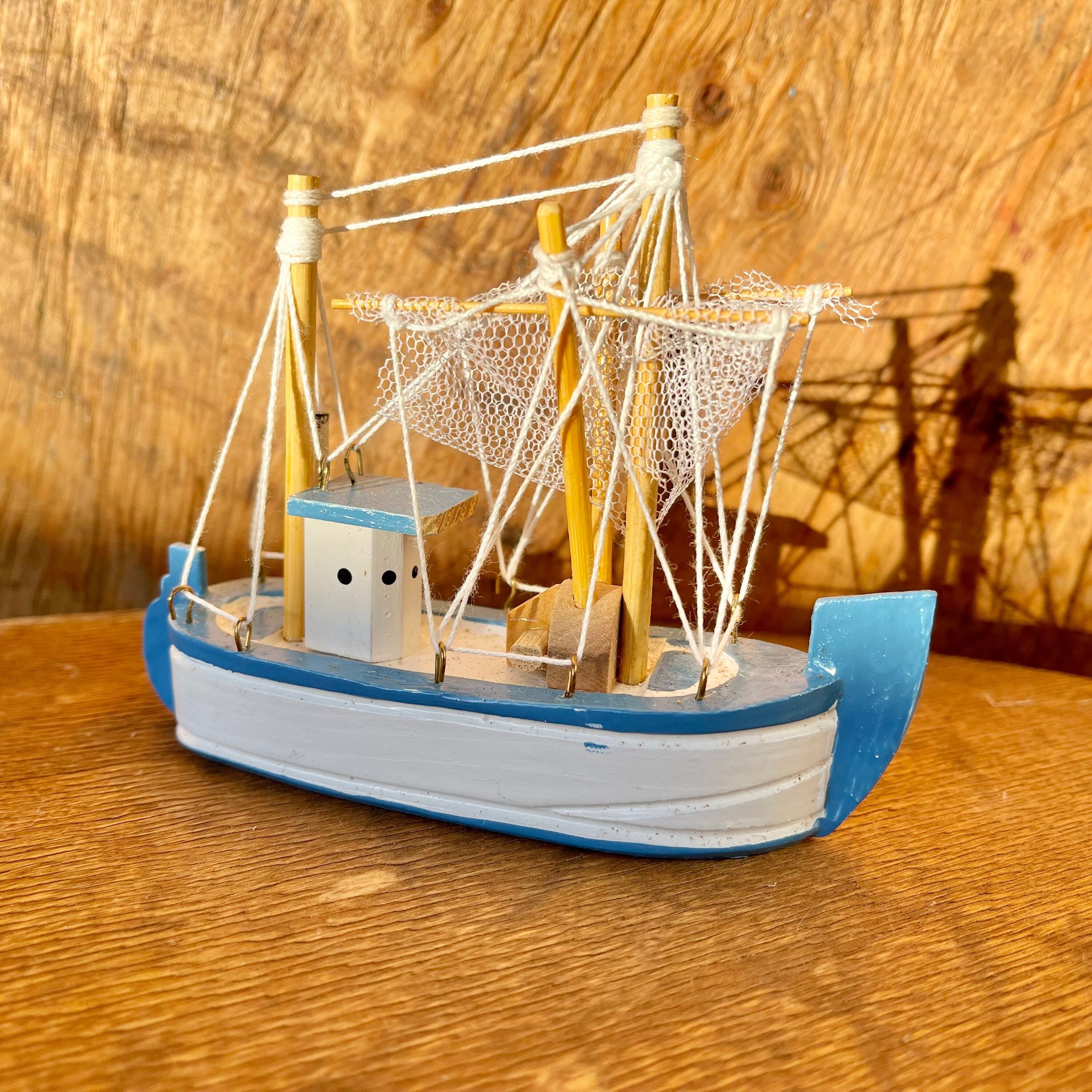Miniature Wooden Model Fishing Boat, Ship 
