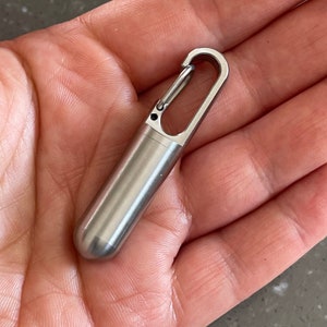 Small Pill Holder Keychain, JEINAPA Titanium UK