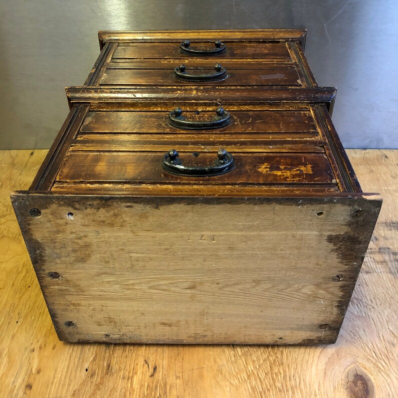 Cofre de cajones de madera industrial vintage. Caja de | Etsy