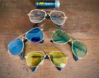 Wire frame doll 8cm aviator glasses and sunglasses. 4 colours in stock