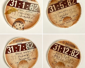 Original vintage UK road tax disc. Jan, May, July, Dec 1982 to choose from.