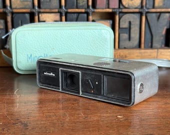 Vintage Mycro Subminiature Camera With Leather Case, 1940s Japan