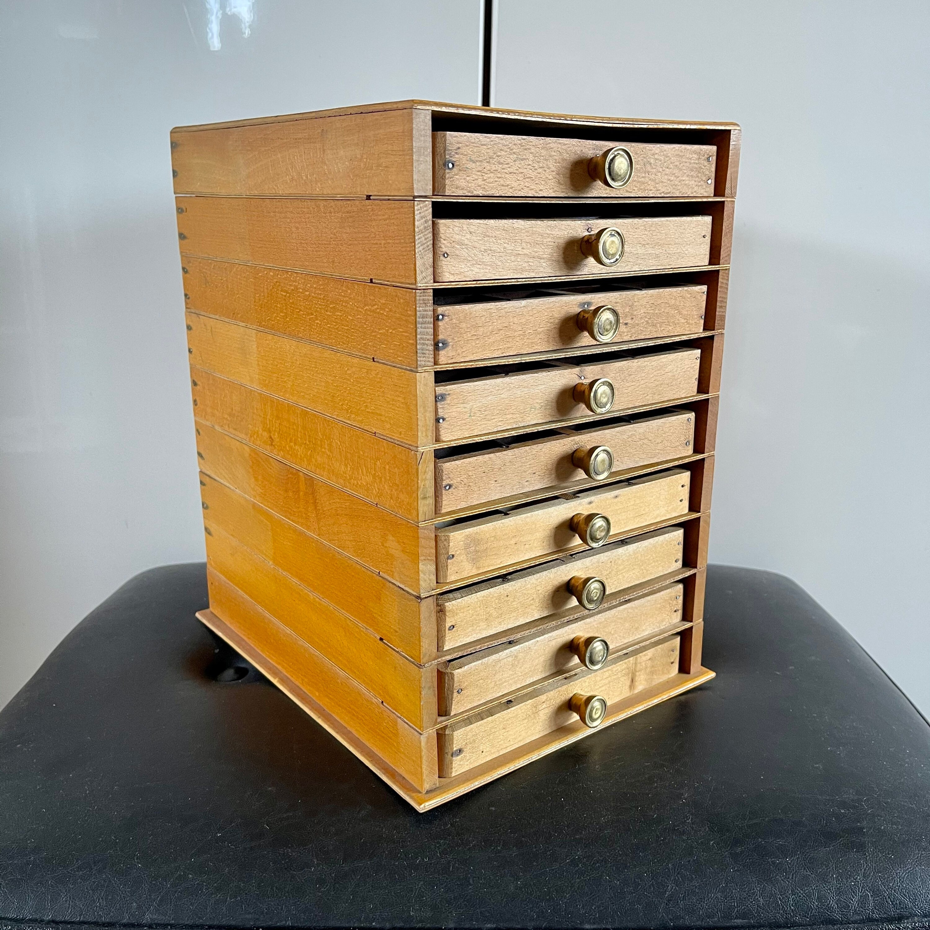 Pequeño gabinete de impresora vintage con 9 cajones 36 | Etsy