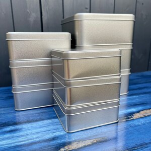 Food Safe Square Tin With Slip Lid - Stepped for Stacking. 127 X 52mm ...