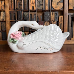 Vintage Kitsch Schwan Blumentopf für Zuhause
