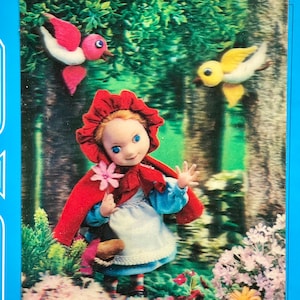 Libro gigante de cuentos de hadas en 3D de Caperucita Roja vintage con cubierta lenticular