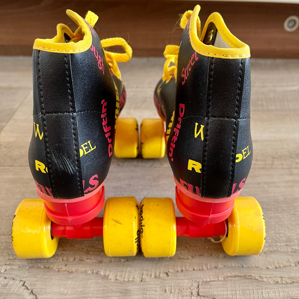 Vintage Apollo Black Roller Boots / Skates. Kids UK Size 13 Etsy