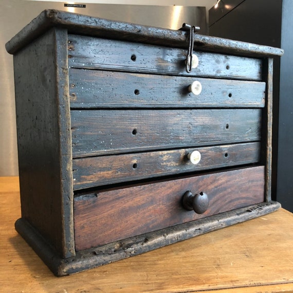 Vintage Wooden Engineers Tool Box Etsy