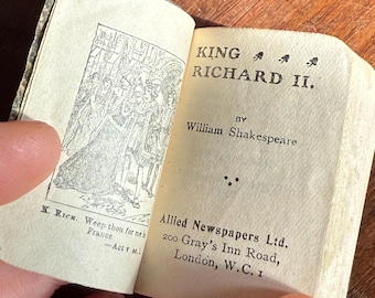 Tiny vintage book. King Richard II by William Shakespeare