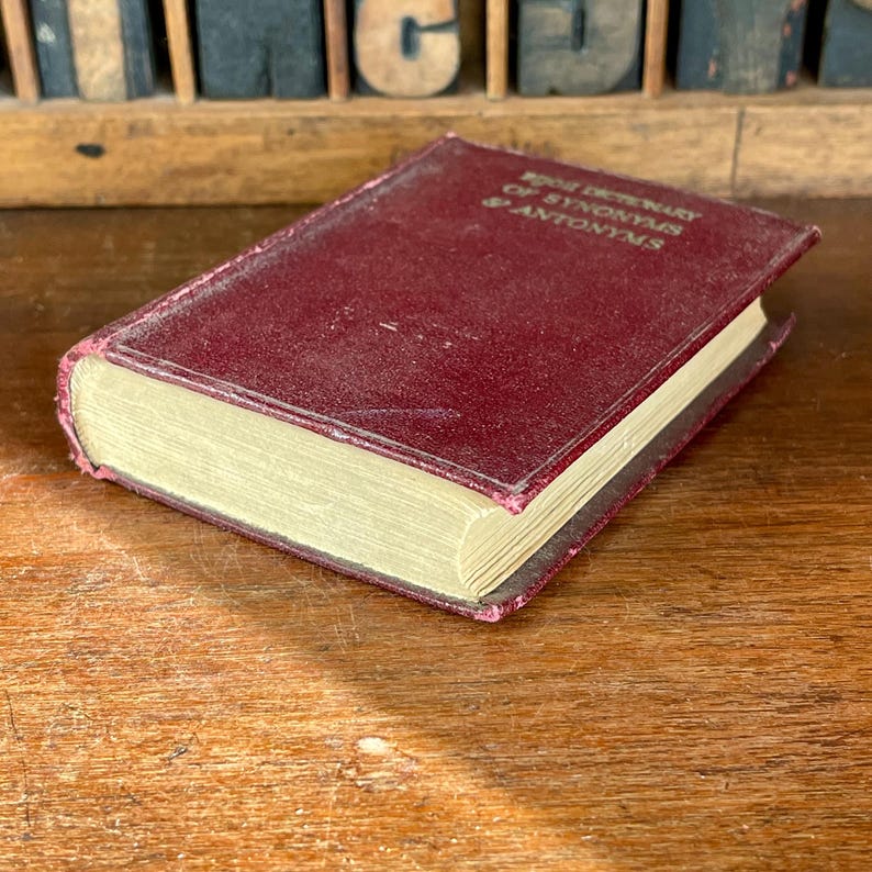 Vintage Miniature Bijou Dictionary of Synonyms & Antonyms Etsy Singapore