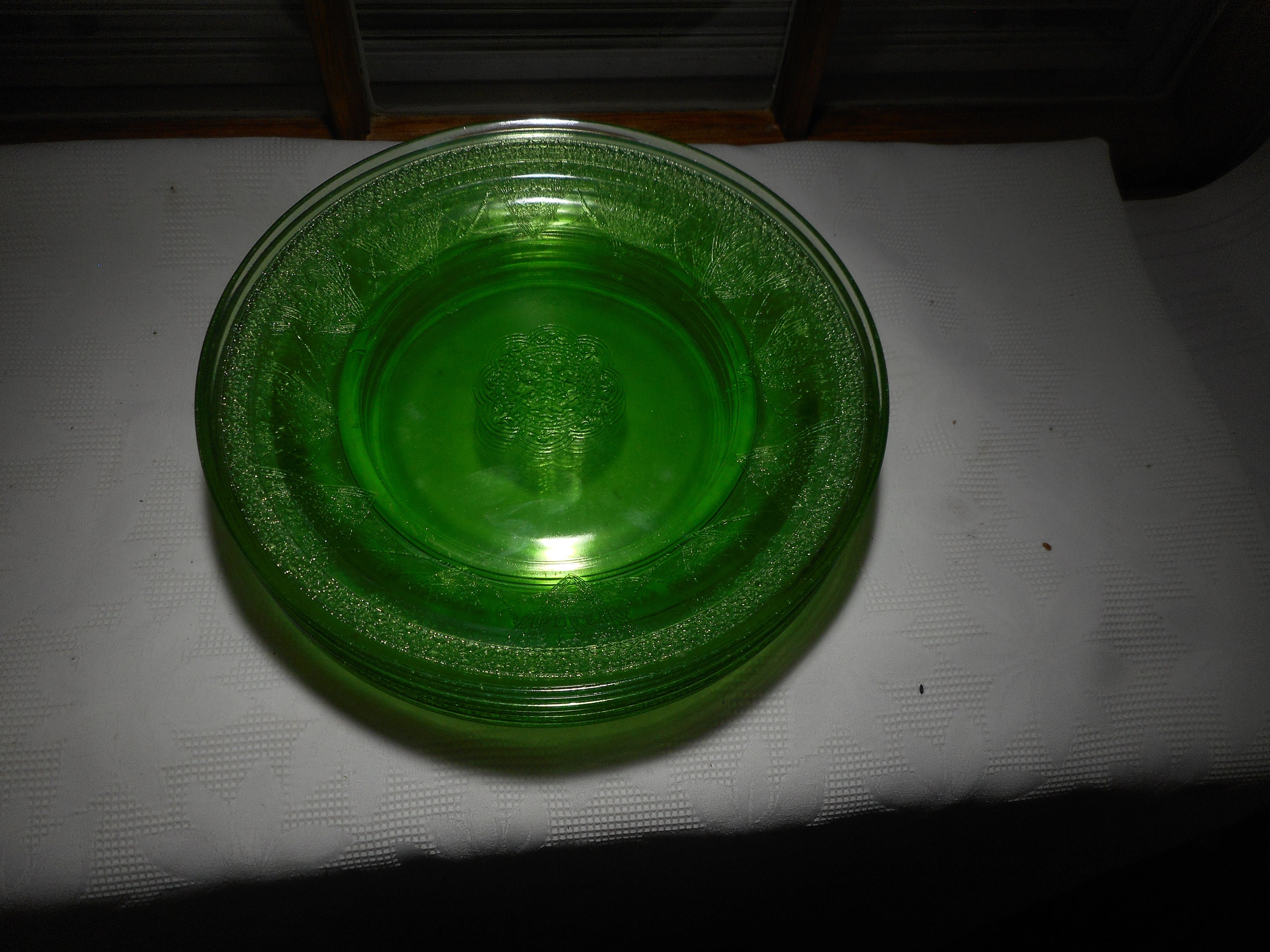 Six Vintage Depression Era Green Dinner Plates Etsy UK