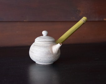 Kyusu Teapot with Bamboo handle 120 ml small Japanese style side handle wooden handle teapot