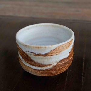 Chawan tea bowl for matcha, Wabisabi ceramic bowl in Shino glaze and white glaze, matchawan for chanoyu, matcha tea bowl