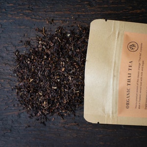 Organic Thai Tea - Caramel and Vanilla naturally flavoured tea, premium loose leaf tea from Thailand, aromatized tea for iced tea