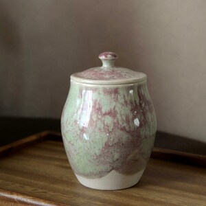 Ceramic Tea Jar | Cotton Candy | Lided jar for loose leaf tea storage