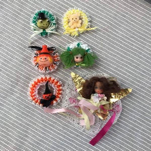 Doll head pins/ornaments home made/ugly/cute pins