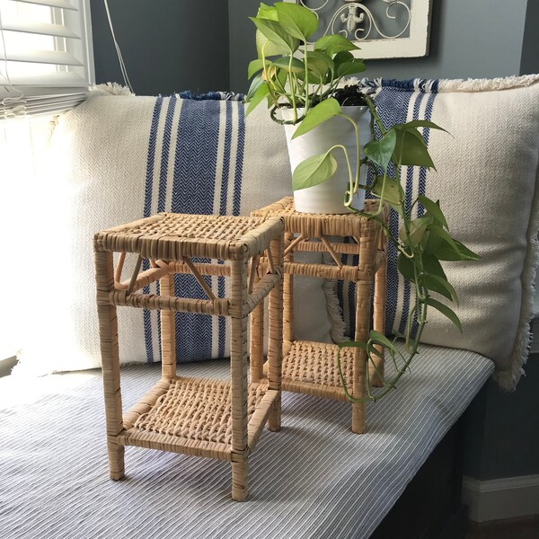 Wicker Plant Stand Etsy
