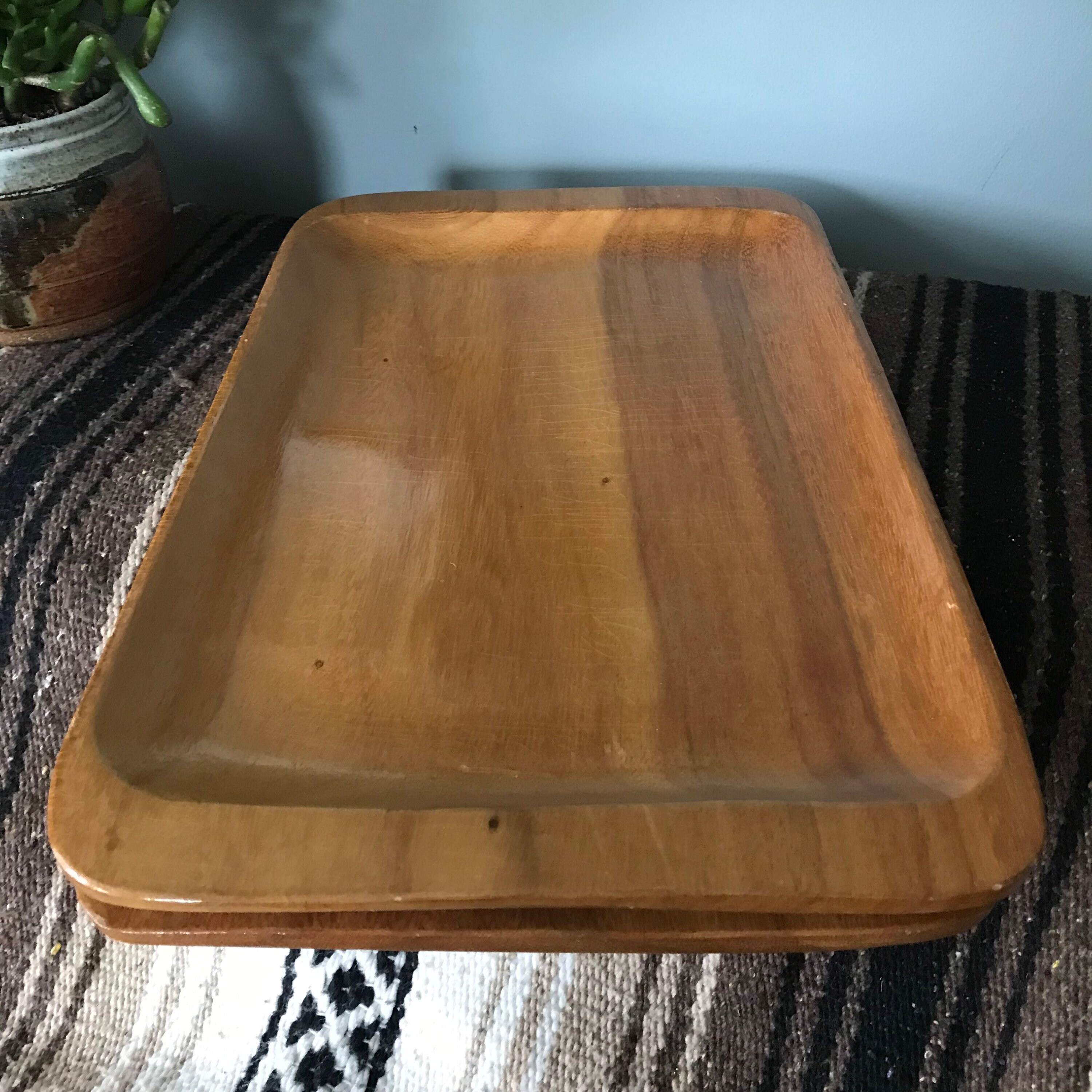 Matching Pair of Wood Trays Etsy