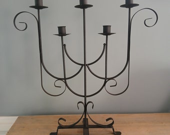 Black metal 5 candleabra