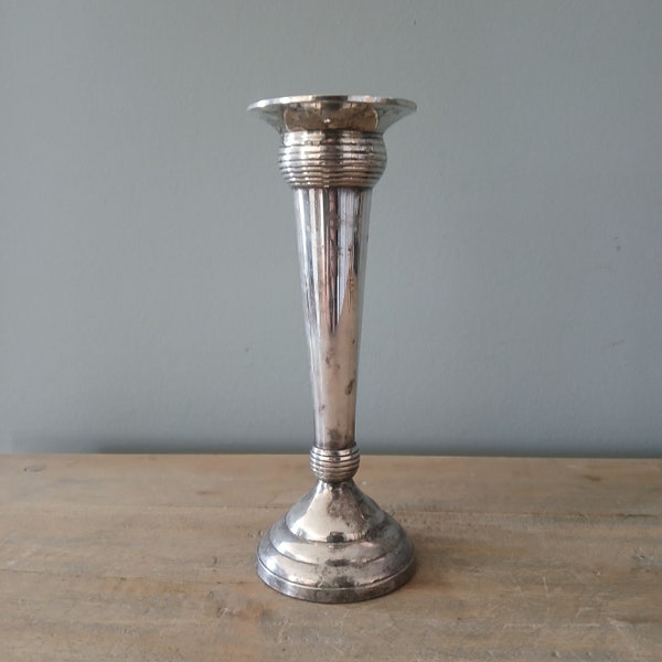 Silverplate vase/candlestick holder