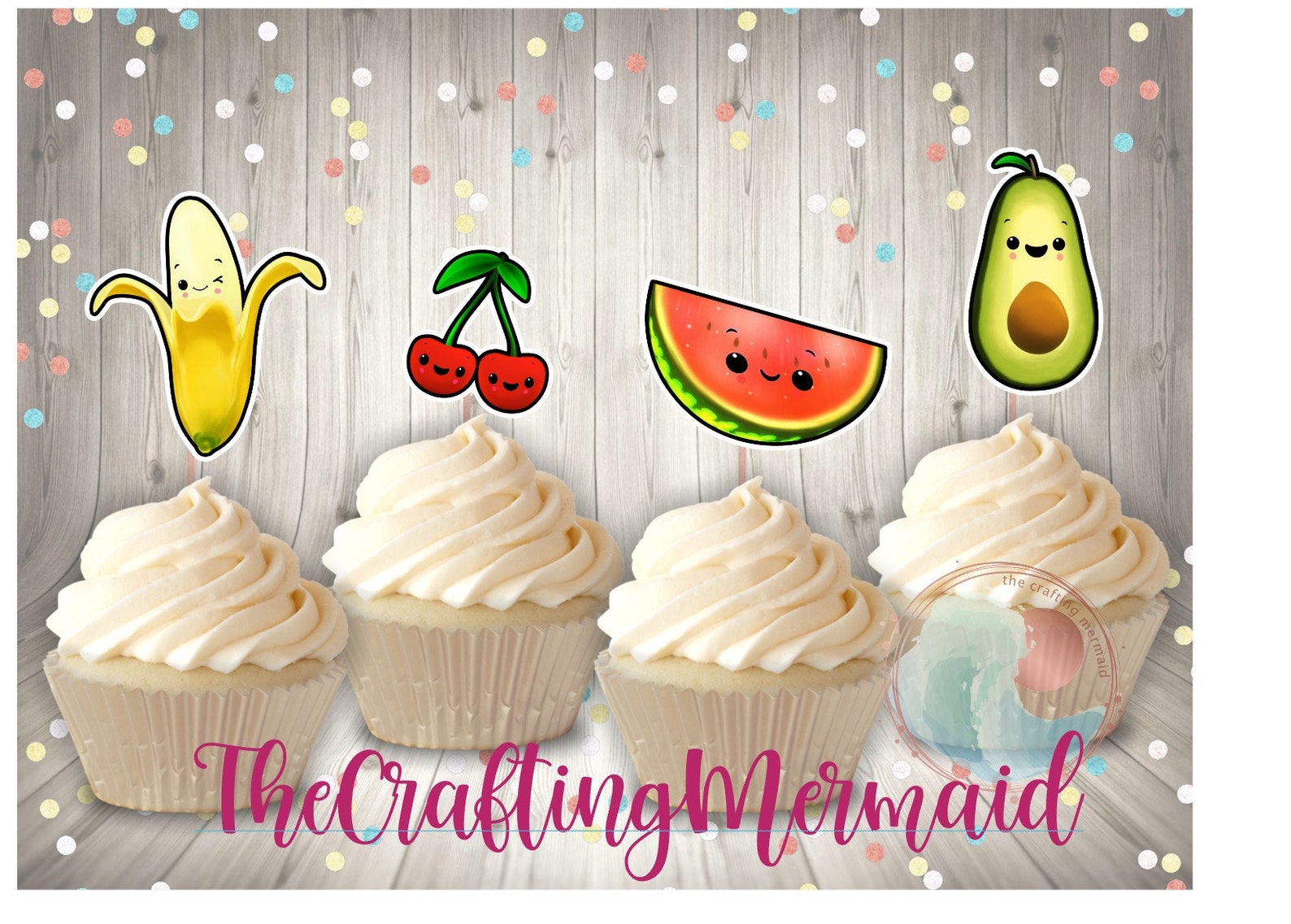 Dancing Fruits Cupcake Toppers Dancing Fruits Dancing Etsy