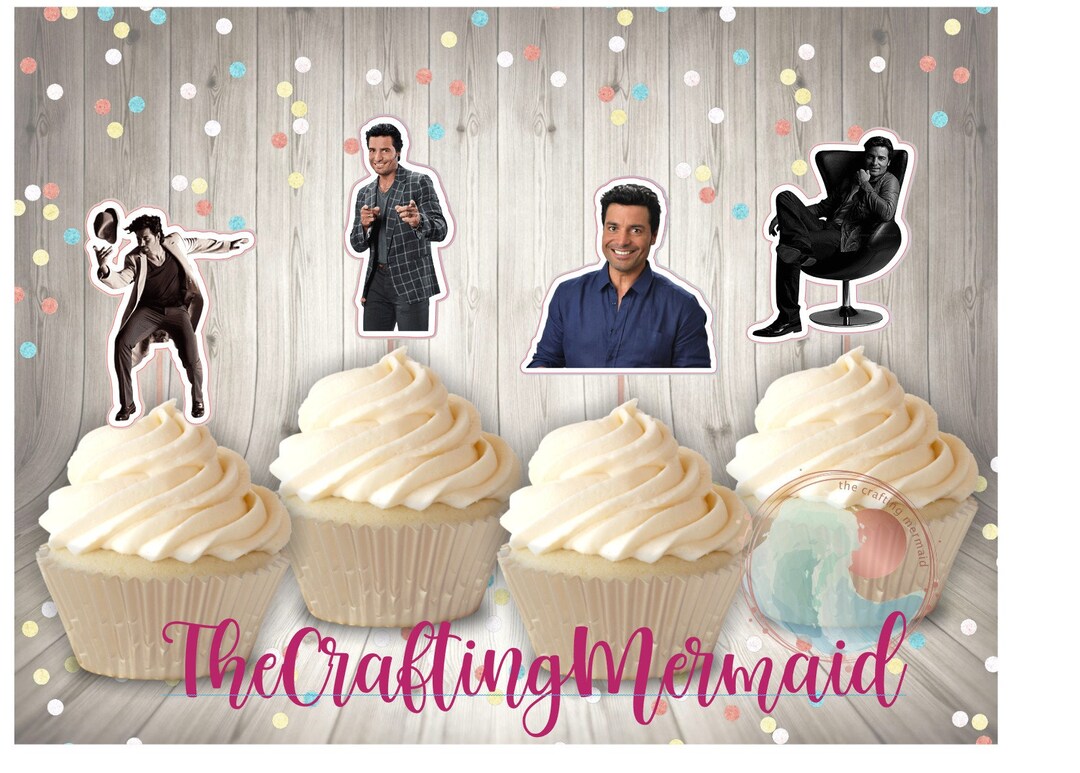 Chayanne Cup Cake Toppers Chayanne Partychayanne Birthday Etsy