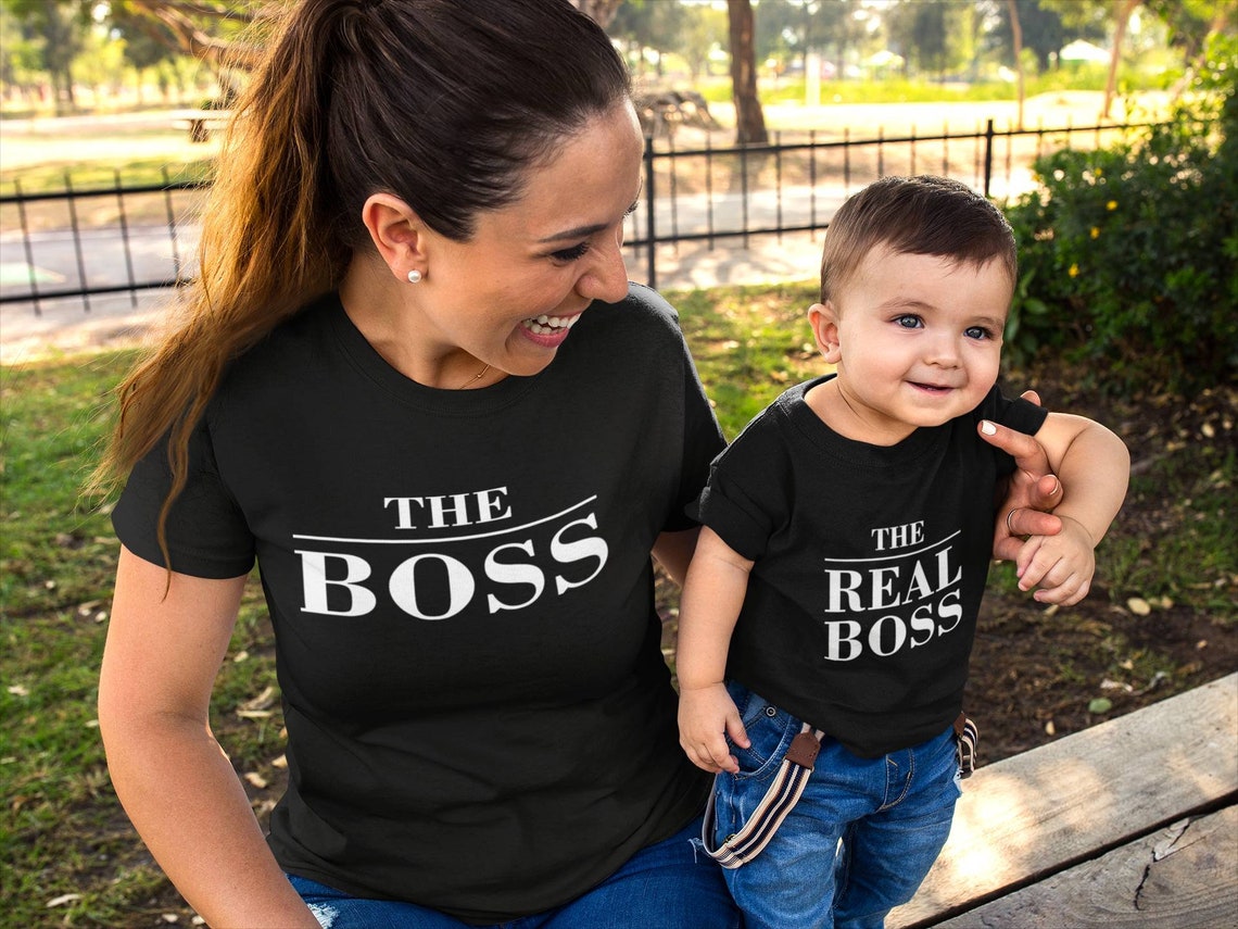 The Boss shirt the real Boss shirt Baby Matching Dad Mom Son | Etsy