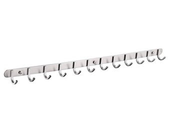 QT Premium Modern Wall Mounted Coat Rack with 12 Square Hooks