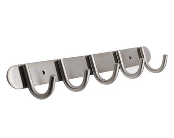 QT Premium Modern Wall Mounted Coat Rack with 5 Round Hooks