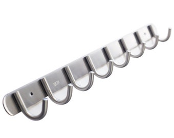 QT Premium Modern Wall Mounted Coat Rack with 8 Round Hooks