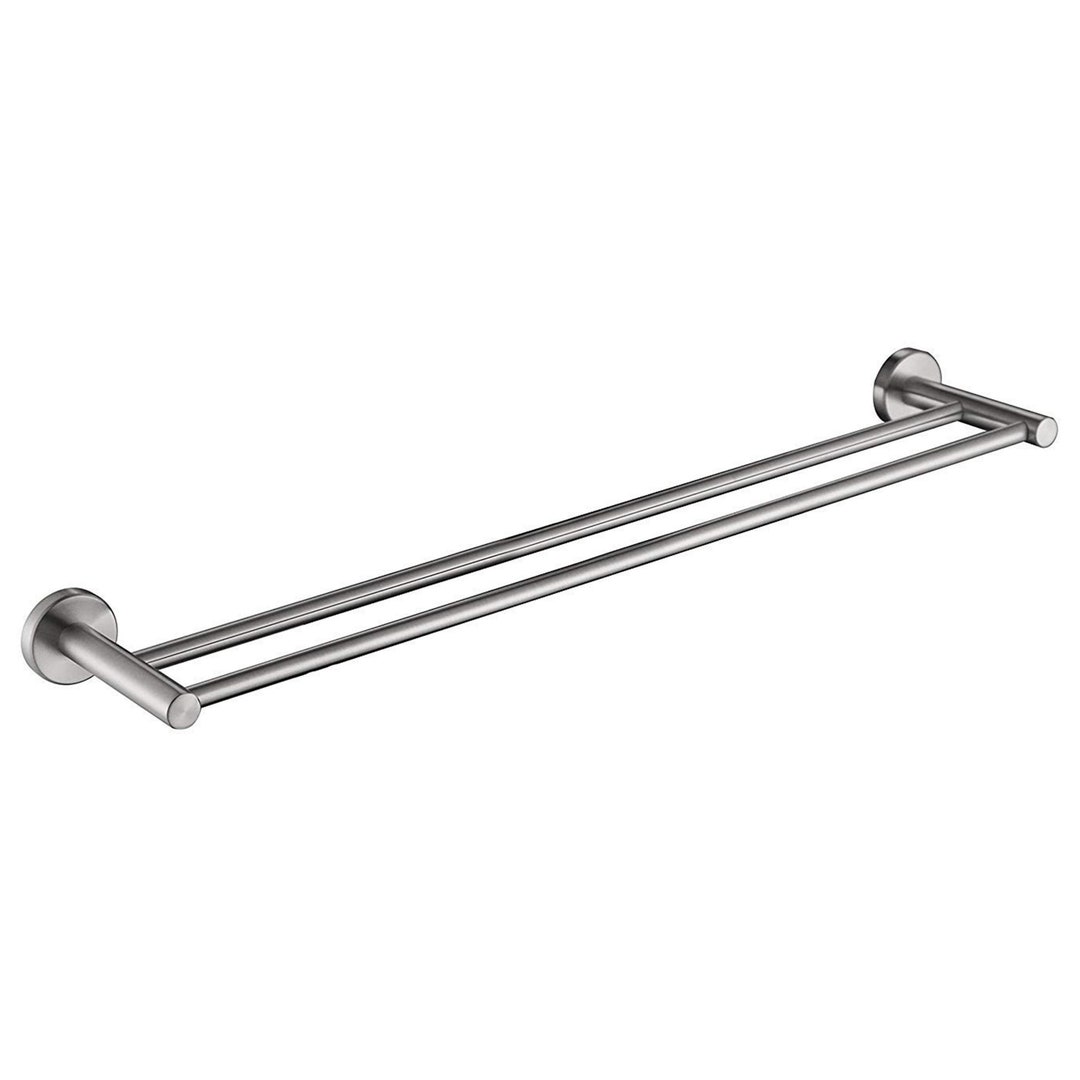 QT Premium Modern Double Towel Bar Rack W/ Round Base 24 Inches Etsy