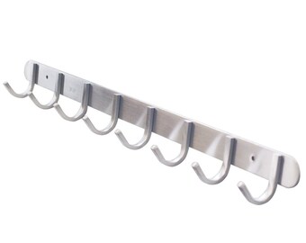 QT Premium Modern Wall Mounted Coat Rack with 8 Square Hooks
