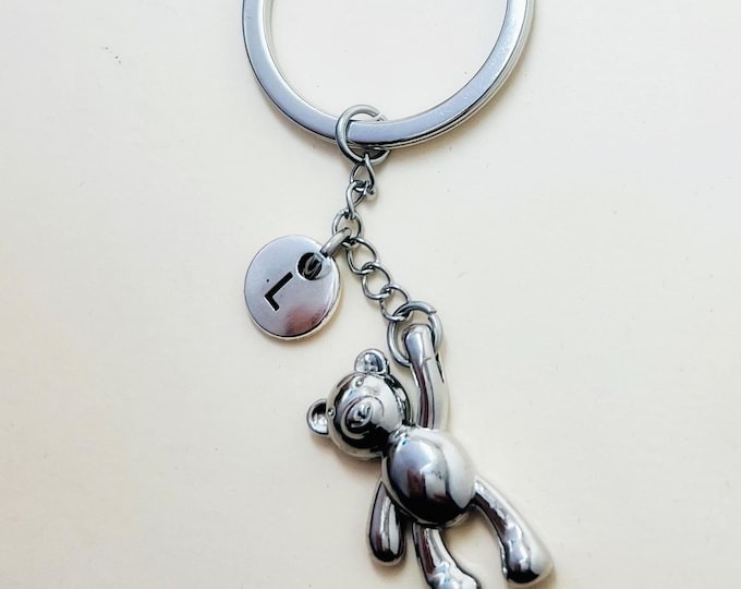 Teddy bear keychain, bear pendant, birthday gift, personalized keychain, girls' gift